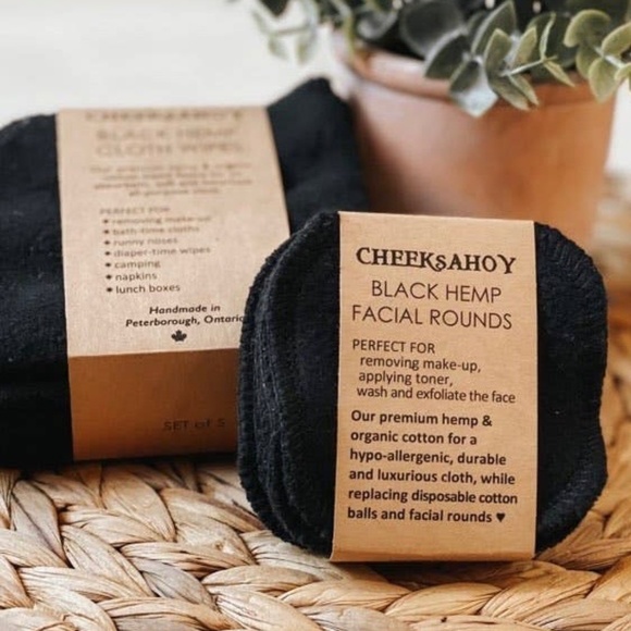 (NWT) Black Hemp Facial Rounds (reusable) - Picture 1 of 4